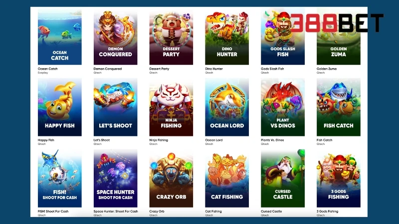 Sảnh game cung cấp đa dạng trò chơi với giao diện bắt mắt