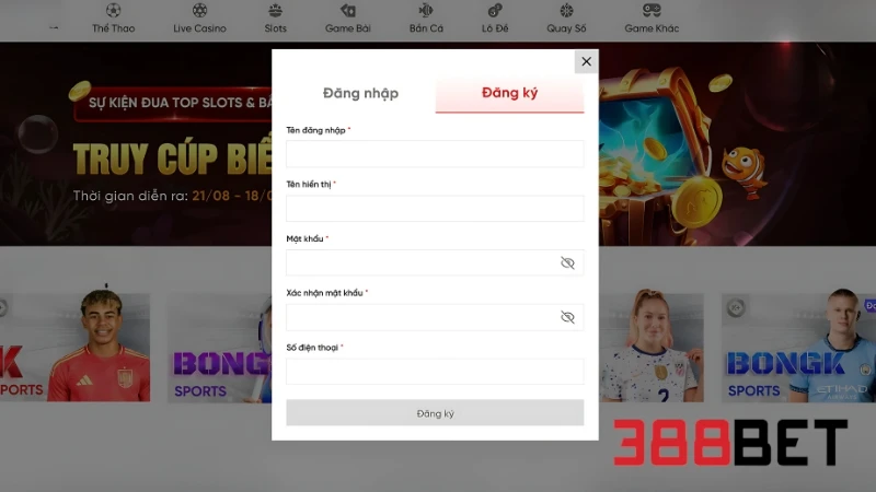 Đăng ký tài khoản nhanh chóng chỉ bằng vài bước đơn giản